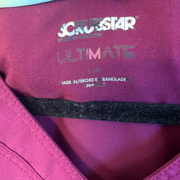 Scrubstar Maroon Scrub Top / Bottom size Large - Picture 7 of 8